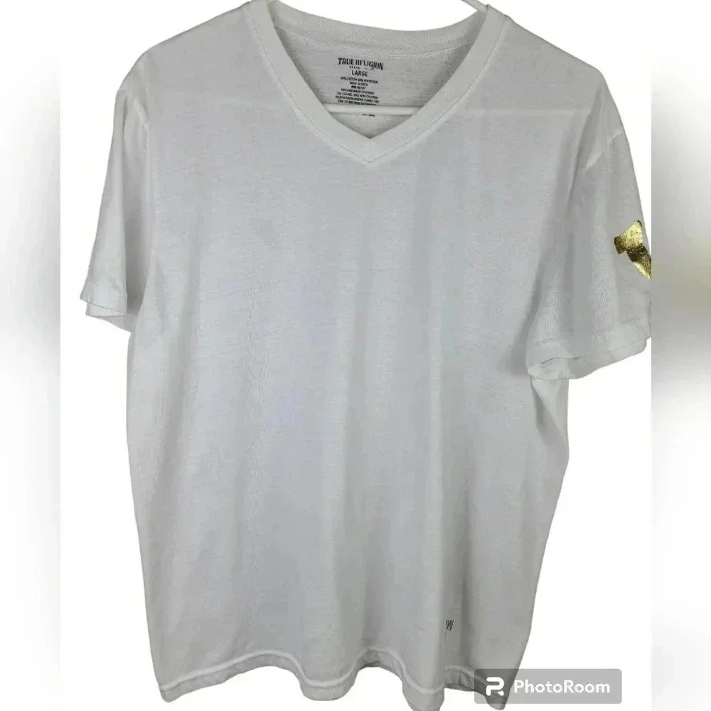 TRUE Religion V neck white t-shirt